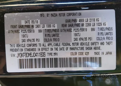 2018 Mazda Cx-5 Grand Touring from USA, damaged, VIN JM3KFBDM6J0411606